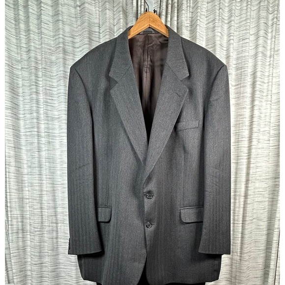 D'Angelo Exclusive‎ Designs 1961 Mens Gray Herringbone Wool Blazer Only VTG